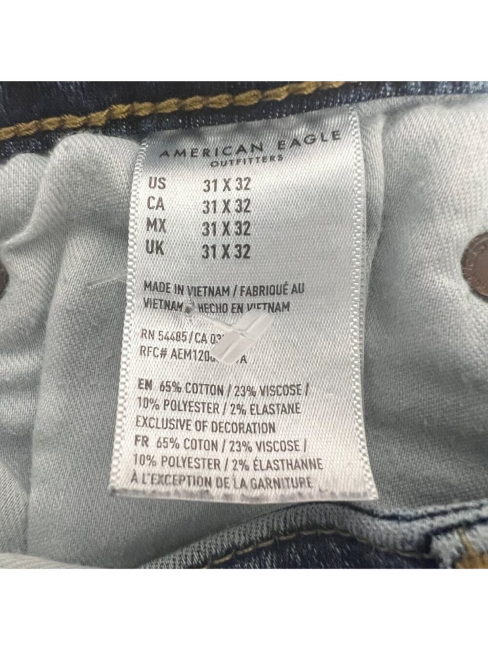 American Eagle Men’s Slim Straight Leg Jeans Blue Size 31x32 - Picture 9 of 9